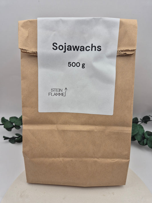 Papiertüte mit 500 g Sojawachs zum Nachfüllen des Wachsfressers