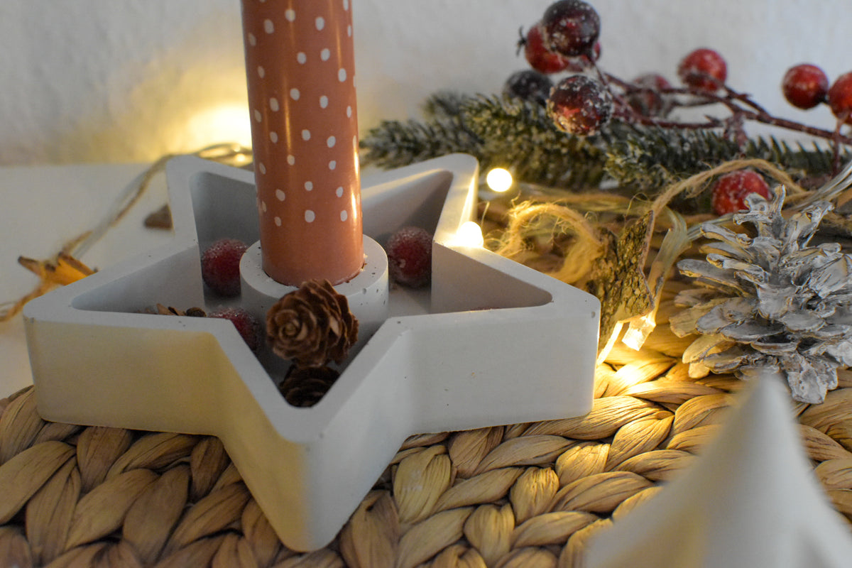 Betondeko Weihnachten, Kerzenhalter aus Beton