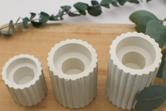 Kerzenhalter gerillt - Betondekoration