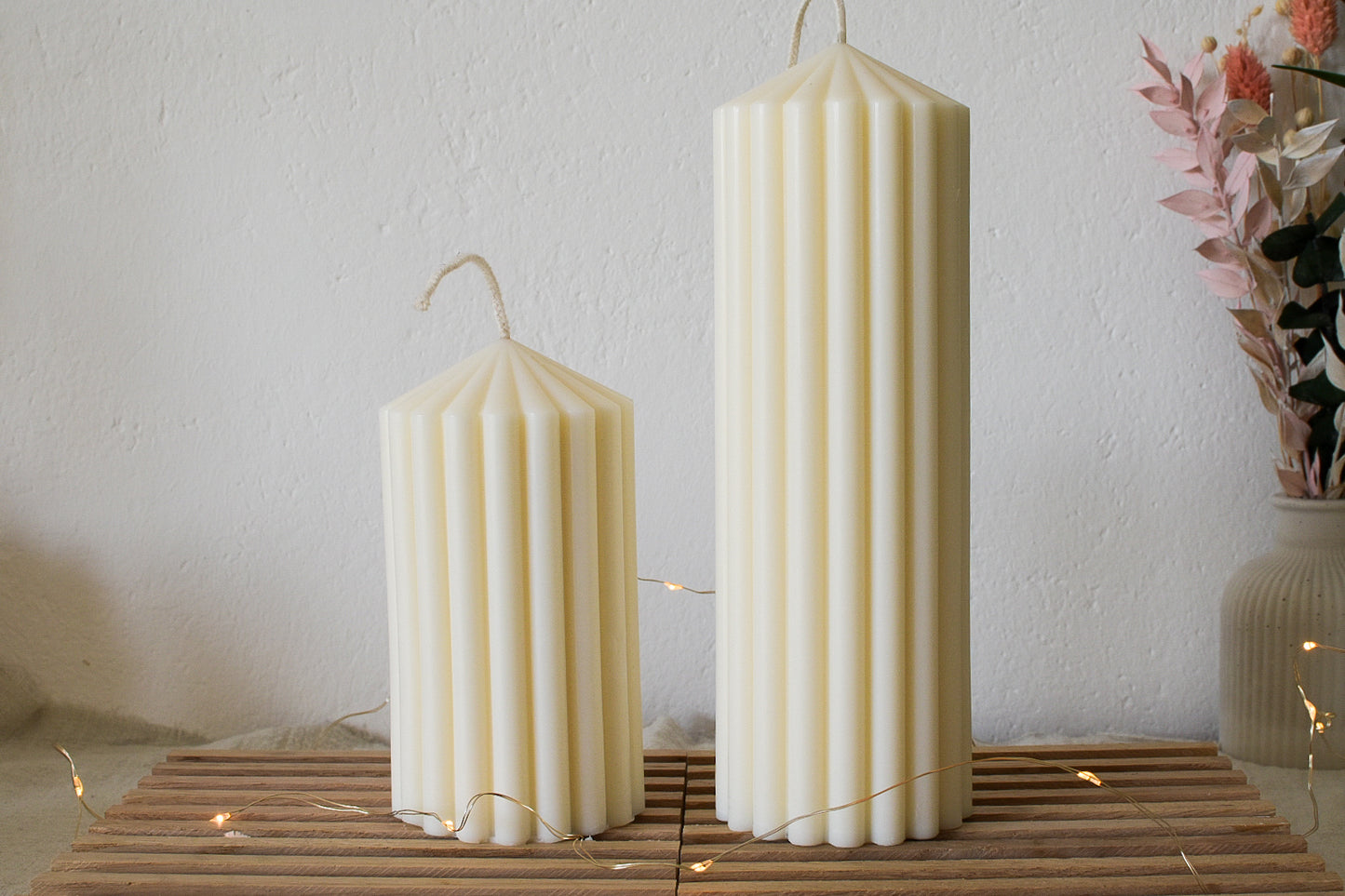 vegane Kerzen für den Adventskranz, nachhaltige Kerzen für die Hochzeitsdeko