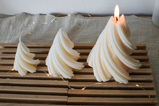 Gedrehte Kerze, Swirlkerze, 3 Gößen