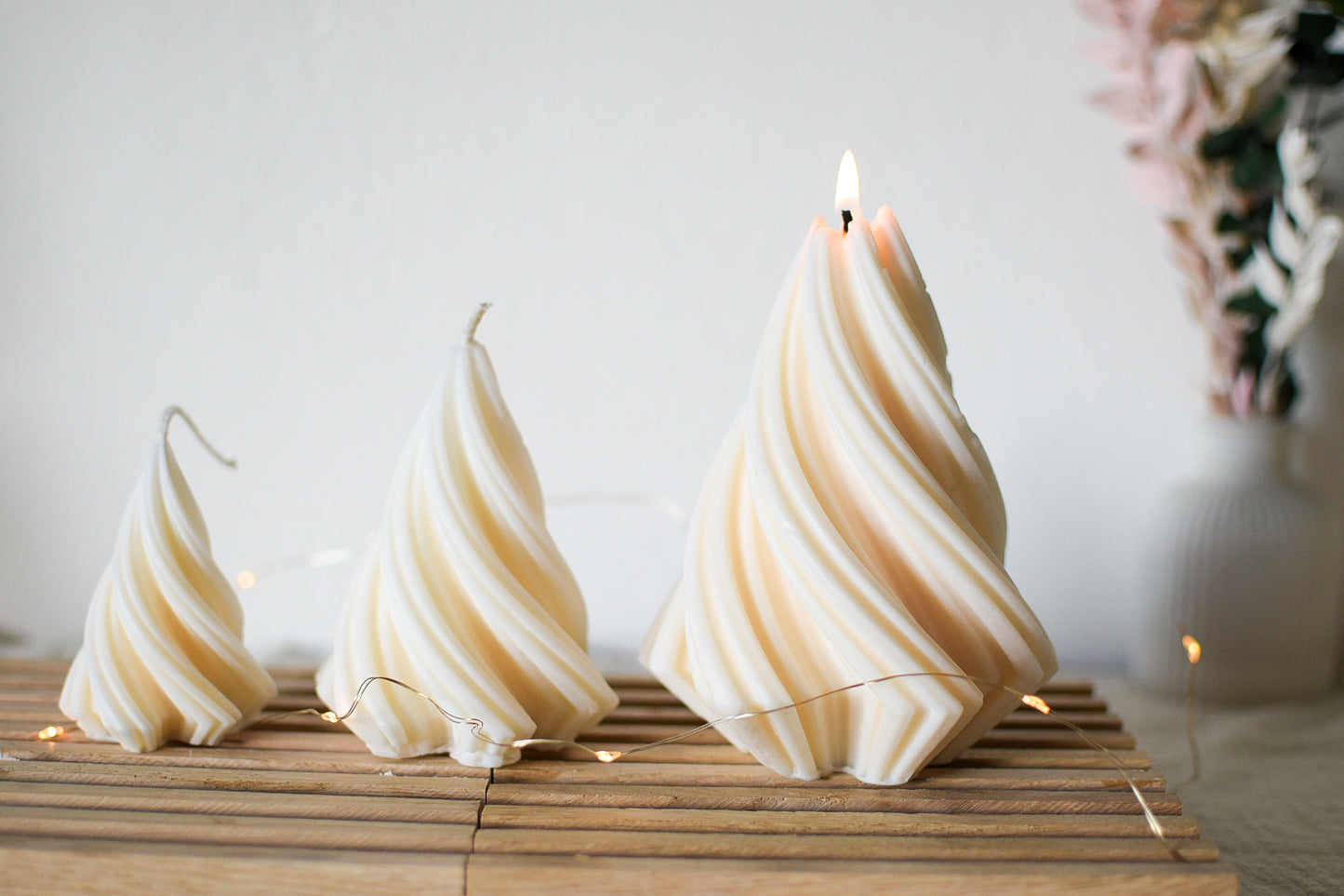 Gedrehte Kerze, Swirlkerze, 3 Gößen