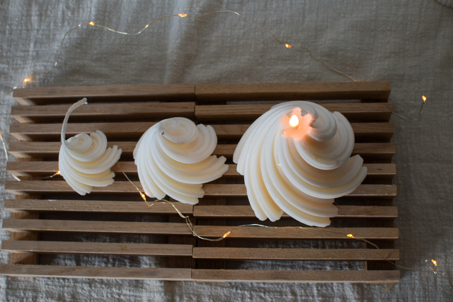 Gedrehte Kerze, Swirlkerze, 3 Gößen