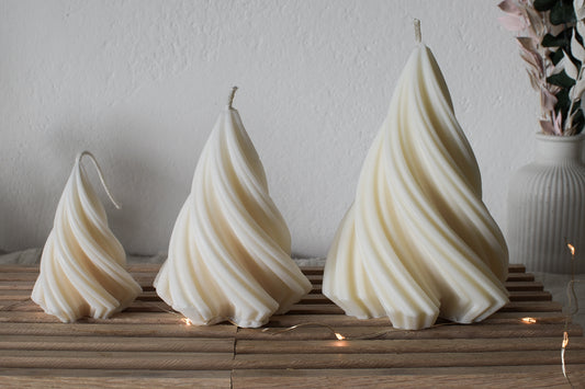 Gedrehte Kerze, Swirlkerze, 3 Gößen