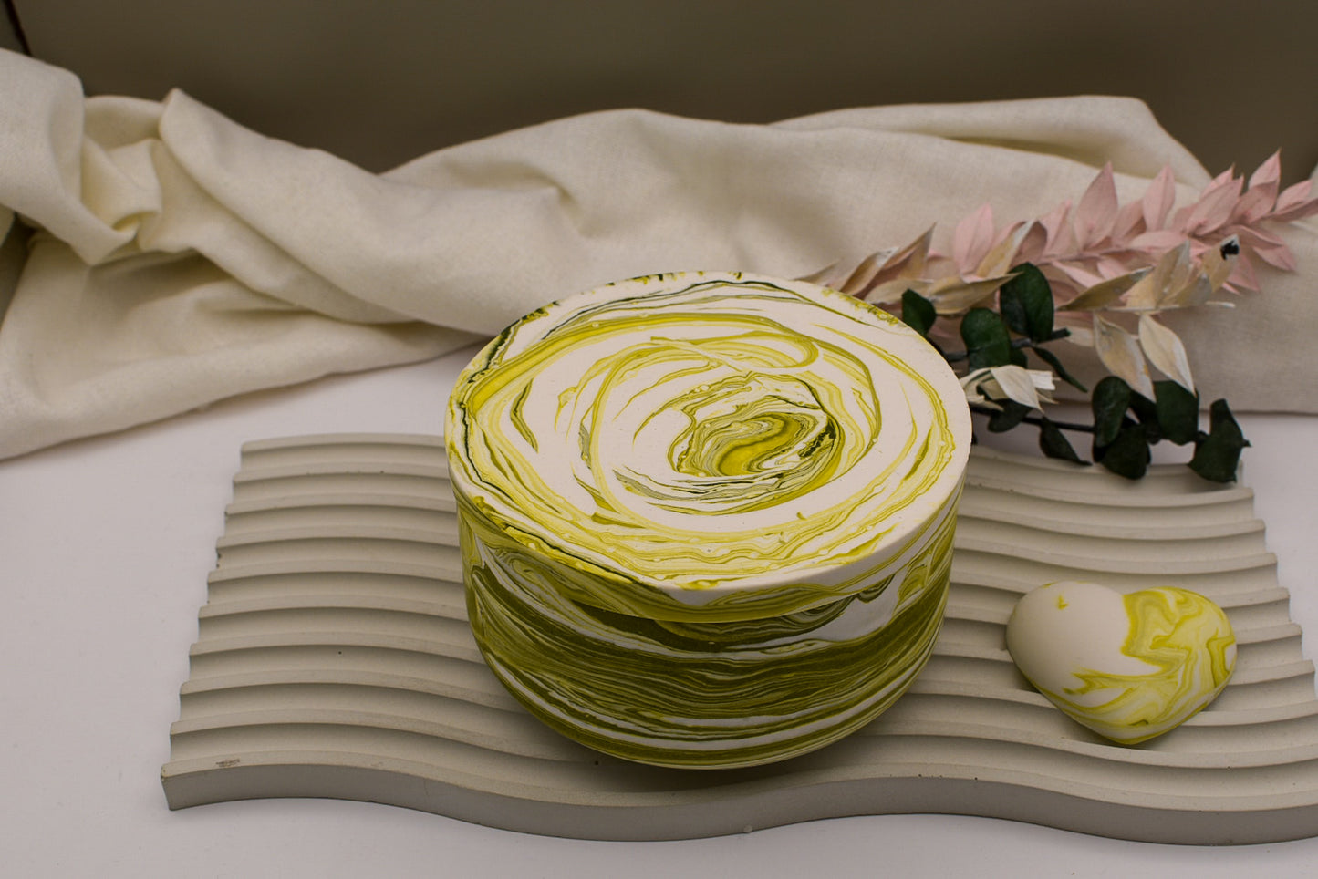 Kerzeschale aus Jesin mit Sojawachs & Holzdocht