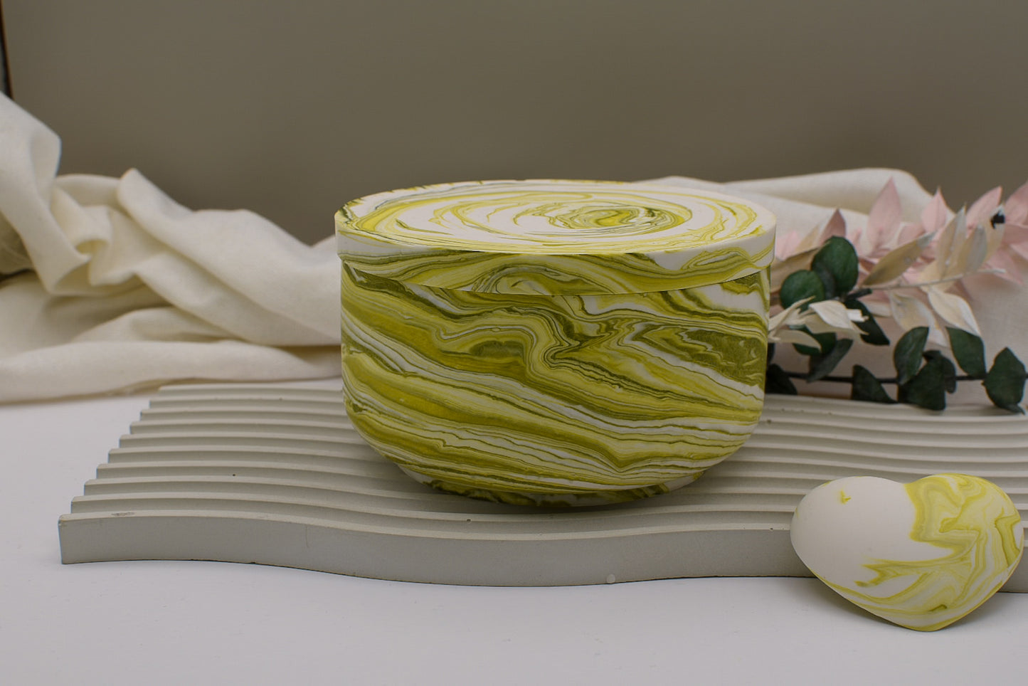 Kerzeschale aus Jesin mit Sojawachs & Holzdocht