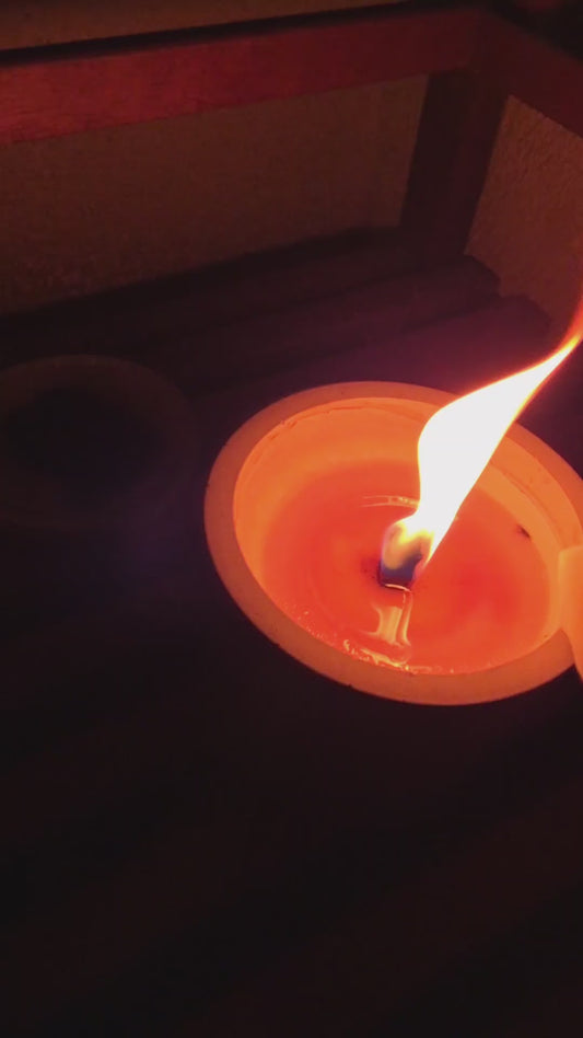 Tischfeuer – Betonkerze für draußen mit Deckel